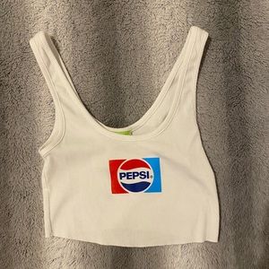 Pepsi white cropped top